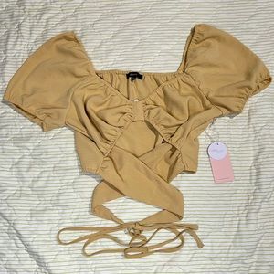 Blāshe CrissCross Tie Back Crop Top